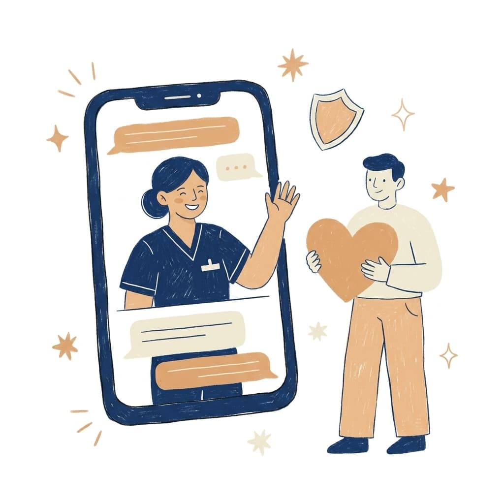 A patient and nurse connected through one messaging system
