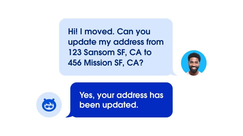 Salesforce Agentforce example updating a customer address record